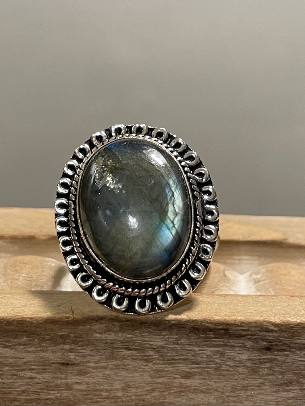 Silver Plated Labradorite Ring